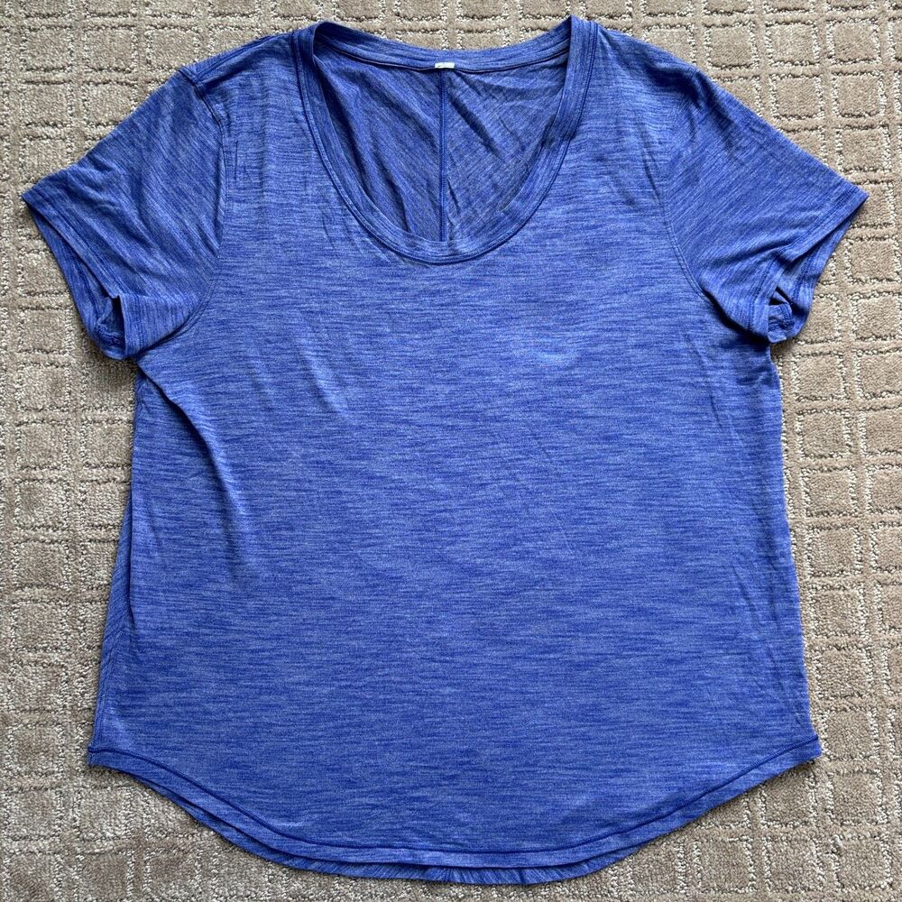 Lululemon Heathered Purple Scoop Neck Short Sleeve T Women's 10 - 12 Casual Yoga
